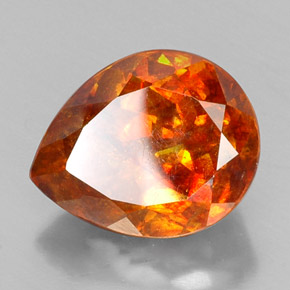 Esfalerita laranja natural 19,73ct, formato de pêra, SI