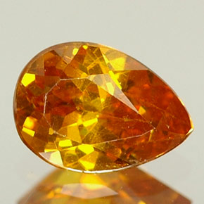 Esfalerita laranja natural 0,56ct, formato de pêra, VS