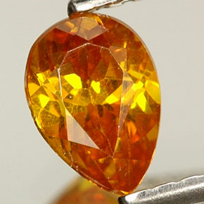 Esfalerita laranja natural 0,56ct, formato de pêra, VS