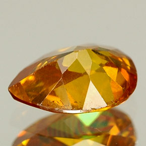 Esfalerita laranja natural 0,56ct, formato de pêra, VS