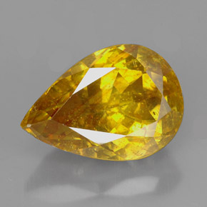 Esfalerita amarelo natural 7,55ct, formato de pêra, SI