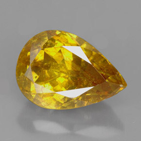 Esfalerita amarelo natural 7,55ct, formato de pêra, SI