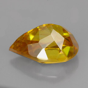 Esfalerita amarelo natural 7,55ct, formato de pêra, SI