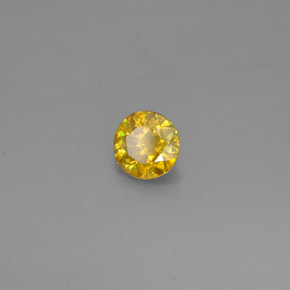 Esfalerita amarelo natural 0,47ct, corte redondo, SI