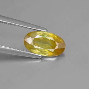 Esfalerita amarelo natural 1,26ct, corte oval, SI