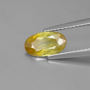 Esfalerita amarelo natural 1,26ct, corte oval, SI