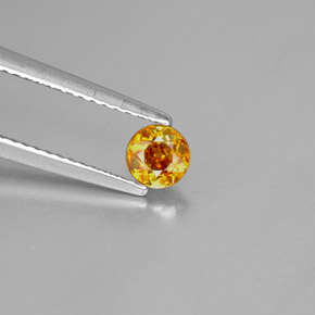 Esfalerita laranja natural 0,41ct, corte redondo, VS