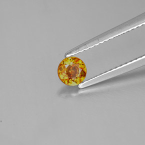 Esfalerita laranja natural 0,41ct, corte redondo, VS