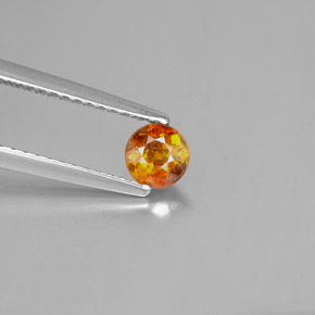 Esfalerita laranja natural 0,46ct, corte redondo, VS