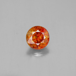 Esfalerita laranja natural 1,13ct, corte redondo, SI