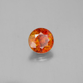 Esfalerita laranja natural 1,13ct, corte redondo, SI