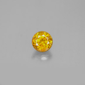 Esfalerita amarelo natural 0,84ct, corte redondo, SI