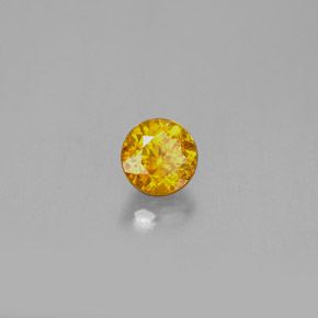 Esfalerita amarelo natural 0,84ct, corte redondo, SI