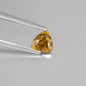 Esfalerita amarelo natural 0,62ct, trillion, SI