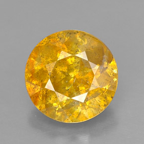 Esfalerita amarelo natural 1,23ct, corte redondo, SI