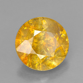 Esfalerita amarelo natural 1,23ct, corte redondo, SI
