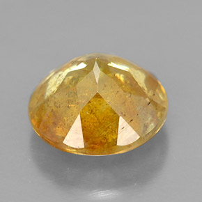 Esfalerita amarelo natural 1,23ct, corte redondo, SI