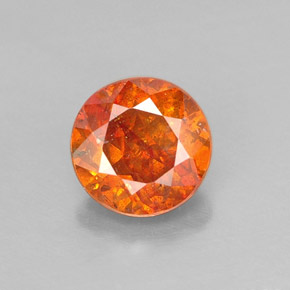Esfalerita laranja natural 0,86ct, corte redondo, SI