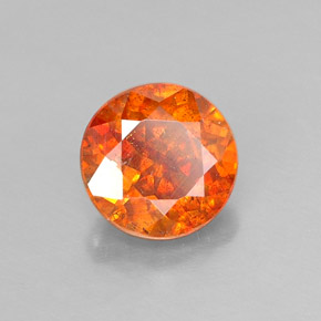 Esfalerita laranja natural 0,86ct, corte redondo, SI