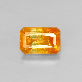 Esfalerita amarelo natural 0,58ct, corte esmeralda, SI
