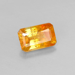Esfalerita amarelo natural 0,58ct, corte esmeralda, SI