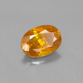 Esfalerita amarelo natural 0,66ct, corte oval, VS
