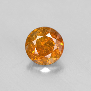 Esfalerita laranja natural 0,57ct, corte redondo, VS-SI