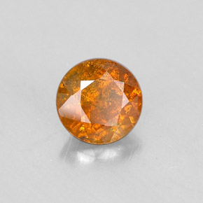 Esfalerita laranja natural 0,57ct, corte redondo, VS-SI