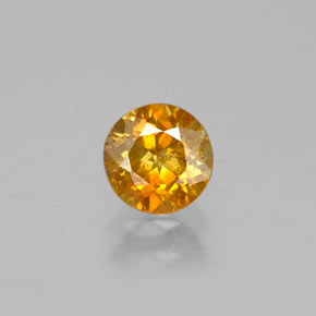 Esfalerita amarelo natural 0,55ct, corte redondo, SI
