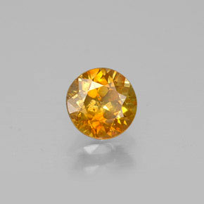 Esfalerita amarelo natural 0,55ct, corte redondo, SI