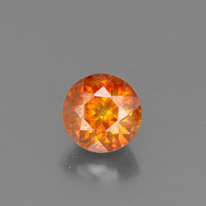 Esfalerita laranja natural 0,53ct, corte redondo, VS-SI