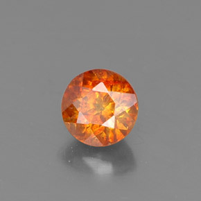 Esfalerita laranja natural 0,53ct, corte redondo, VS-SI