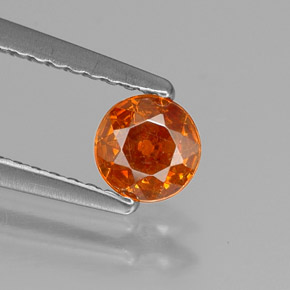 Esfalerita laranja natural 0,40ct, corte redondo, VS-SI