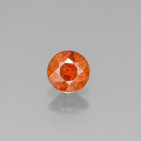 Esfalerita laranja natural 0,31ct, corte redondo, SI