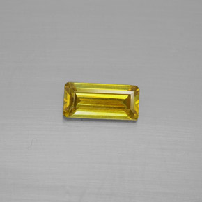 esfalerita Amarelo Dourado Natural 0.83ct, Corte Esmeralda, VS-SI