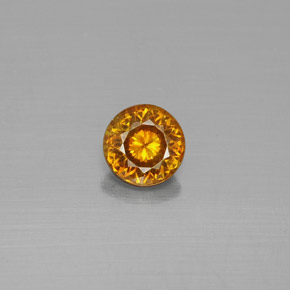 Esfalerita amarelo natural 0,55ct, corte redondo, VS-SI