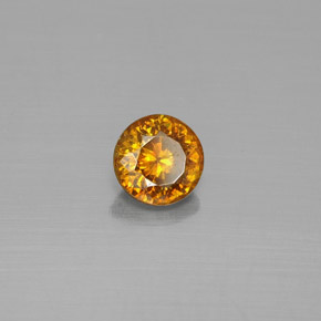 Esfalerita amarelo natural 0,55ct, corte redondo, VS-SI