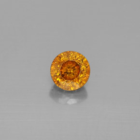 Esfalerita laranja natural 0,69ct, corte redondo, SI