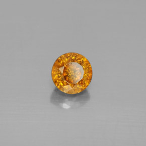 Esfalerita laranja natural 0,69ct, corte redondo, SI
