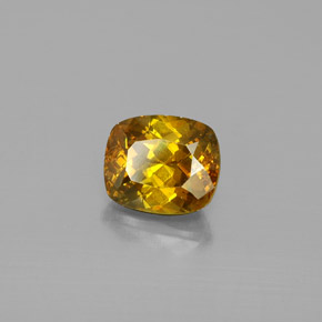 Esfalerita amarelo natural 1,44ct, almofada cortada, VS-SI