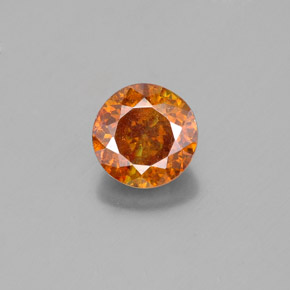 Esfalerita laranja natural 1,60ct, corte redondo, SI