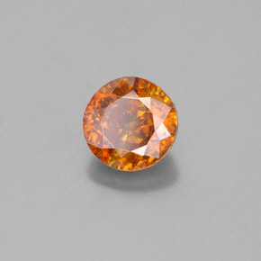 Esfalerita laranja natural 1,60ct, corte redondo, SI