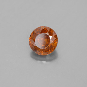 Esfalerita laranja natural 1,39ct, corte redondo, SI