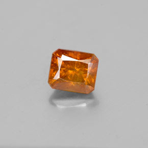 Esfalerita laranja natural 1,22ct, corte esmeralda, SI