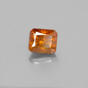 Esfalerita laranja natural 1,22ct, corte esmeralda, SI