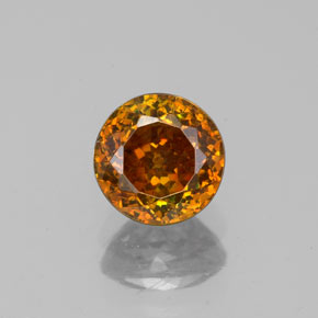 Esfalerita laranja natural 1,15ct, corte redondo, VS-SI