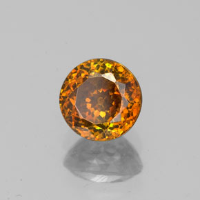Esfalerita laranja natural 1,15ct, corte redondo, VS-SI