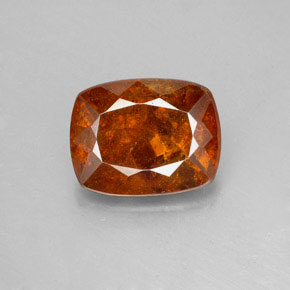 Esfalerita laranja natural 3,70ct, almofada cortada, SI