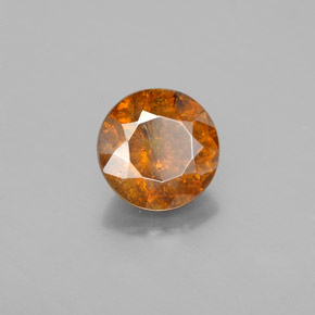 Esfalerita laranja natural 2,12ct, corte redondo, SI