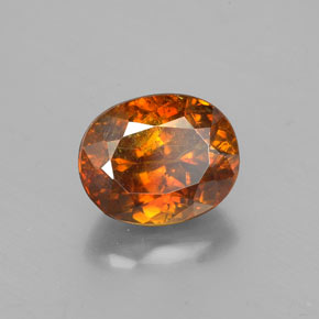 Esfalerita laranja natural 2,12ct, corte oval, SI